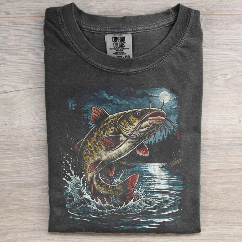 Retro Catfish Fishing T-shirt