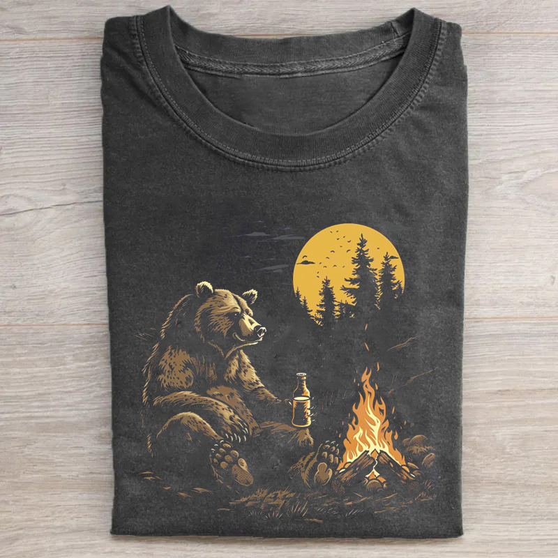 Funny Camping Bear T-shirt