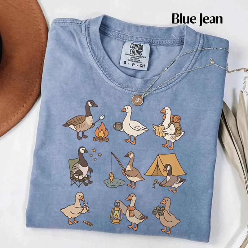 Cute Goose Camping T-shirt