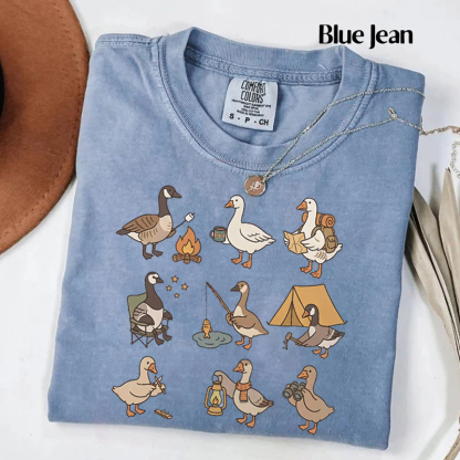 Cute Goose Camping T-shirt