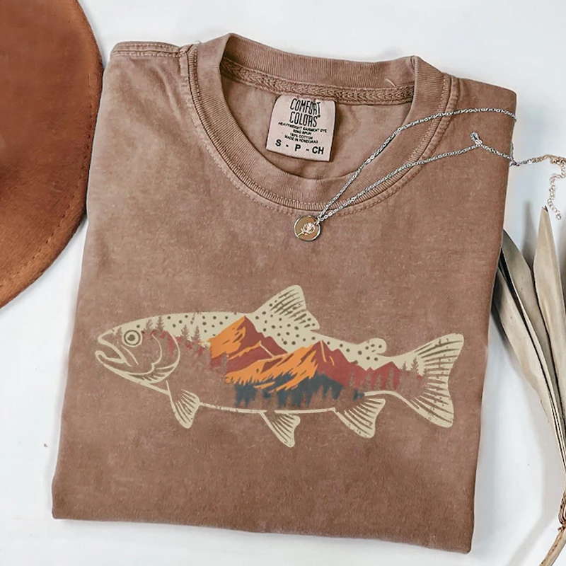 Mountain Fish Graphic T-shirt