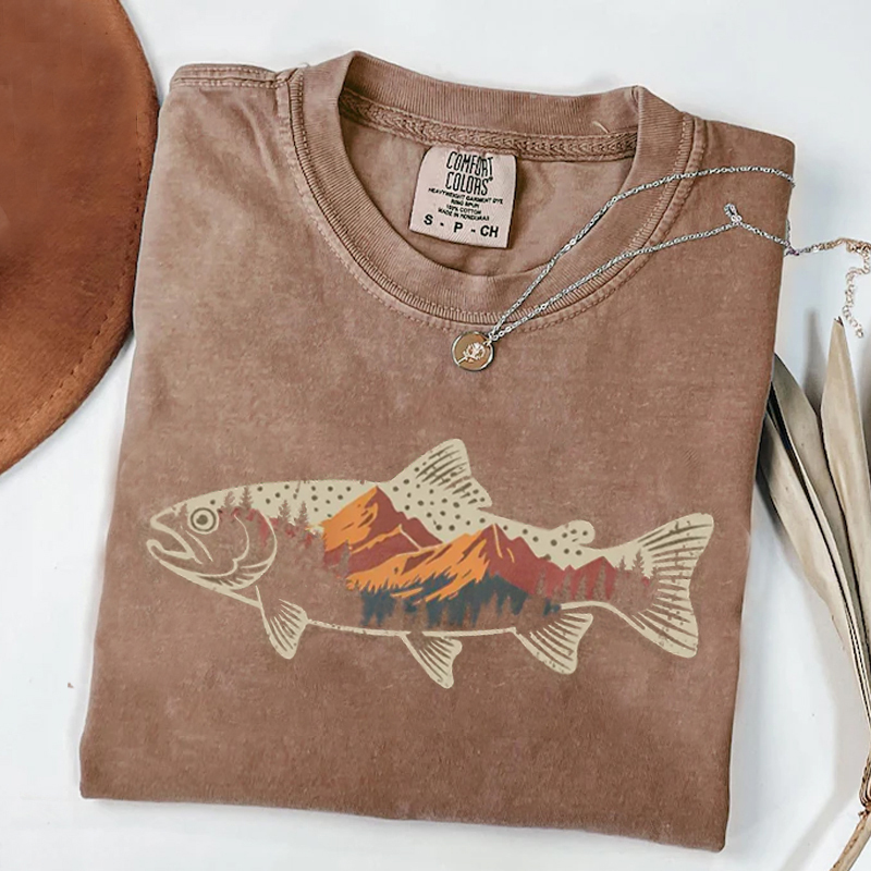 Mountain Fish Graphic T-shirt
