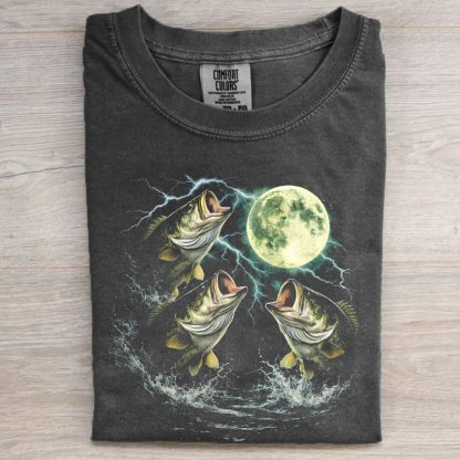 Bass Fish Moon 90s Vintage T-shirt