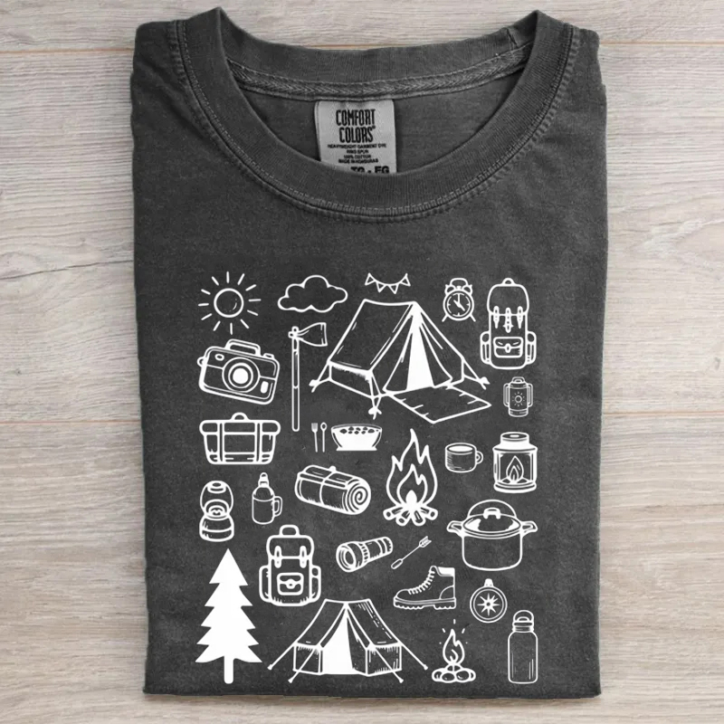 Camping Doodle T-shirt