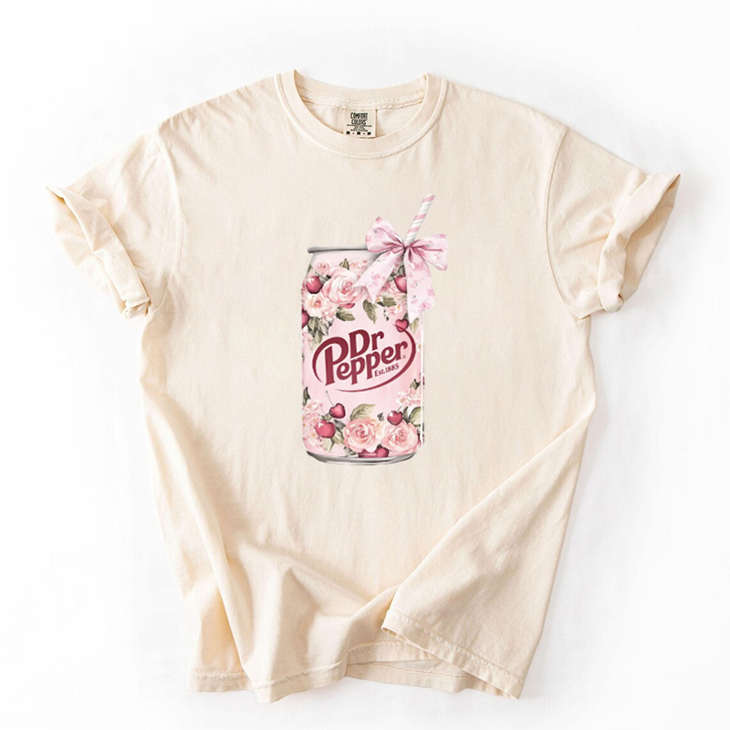 Coquette Floral Dr Pepper T-shirt