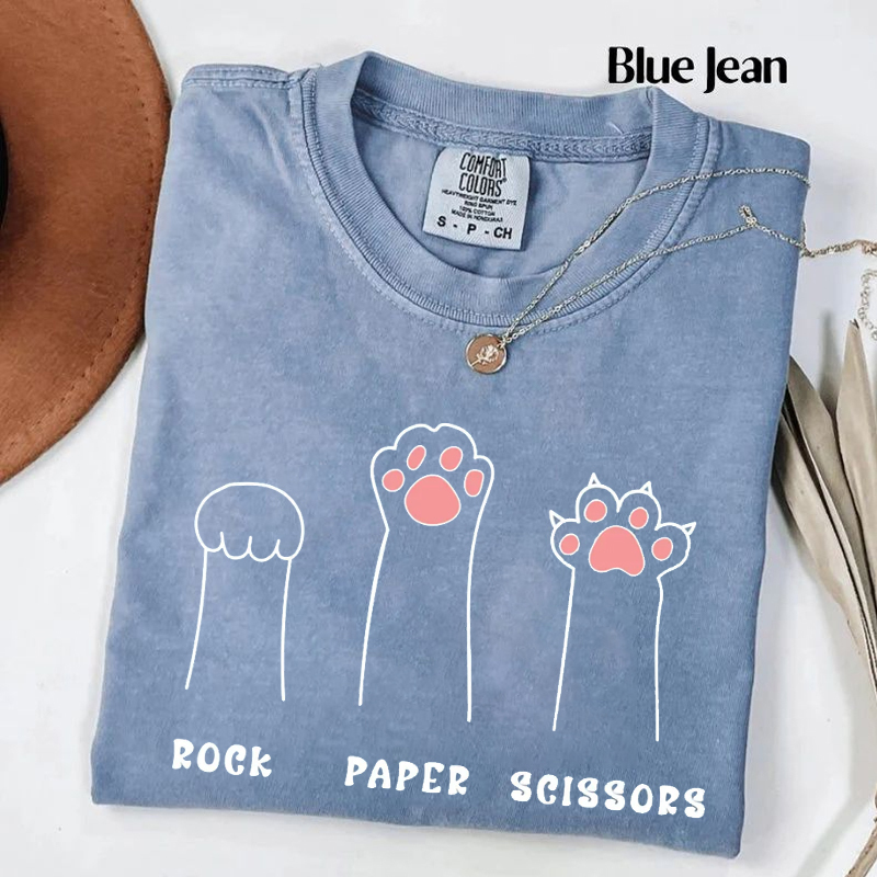 Funny Cat Paw Rock Paper Scissors T-shirt