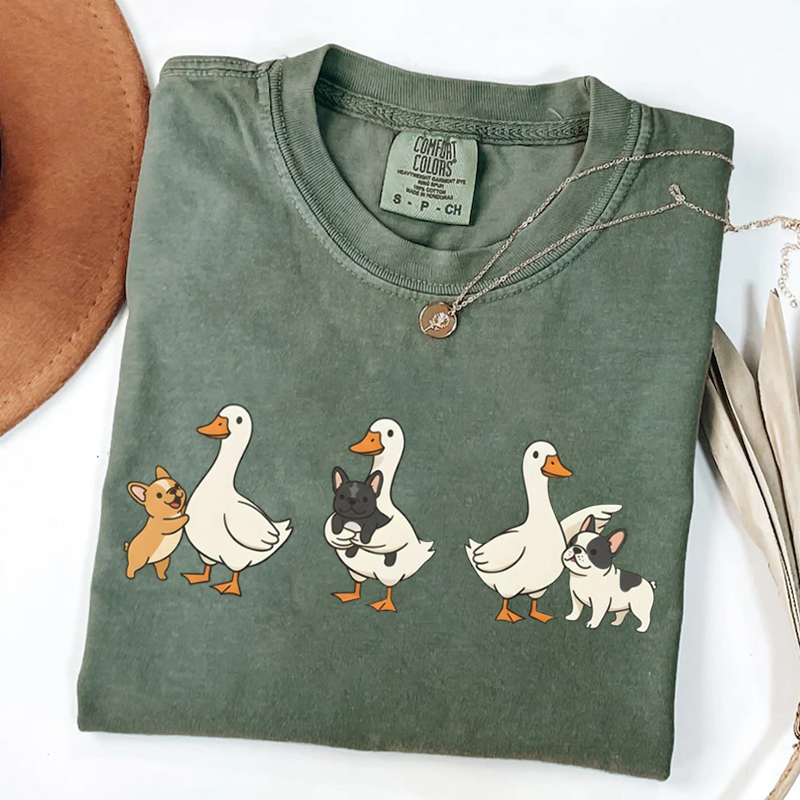 French Bulldog and Silly Goose T-shirt