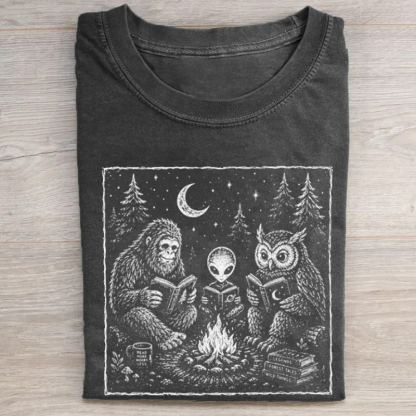 Campfire Alien Bigfoot T-shirt
