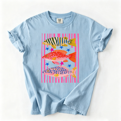 Beach Vacation Tropical Fish Trio T-shirt
