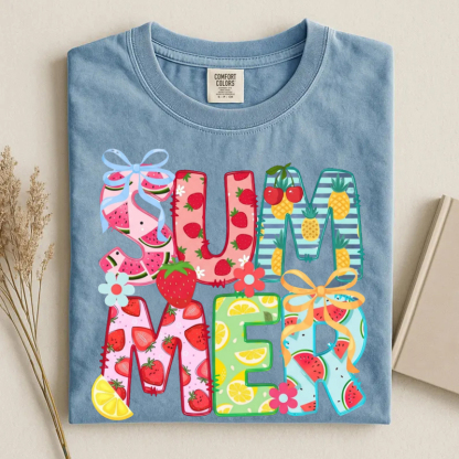 Beach Vacation Fruit Graphic T-shirt