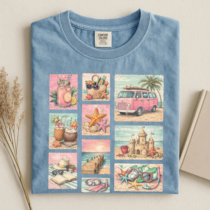 Beach Postage Stamp T-shirt