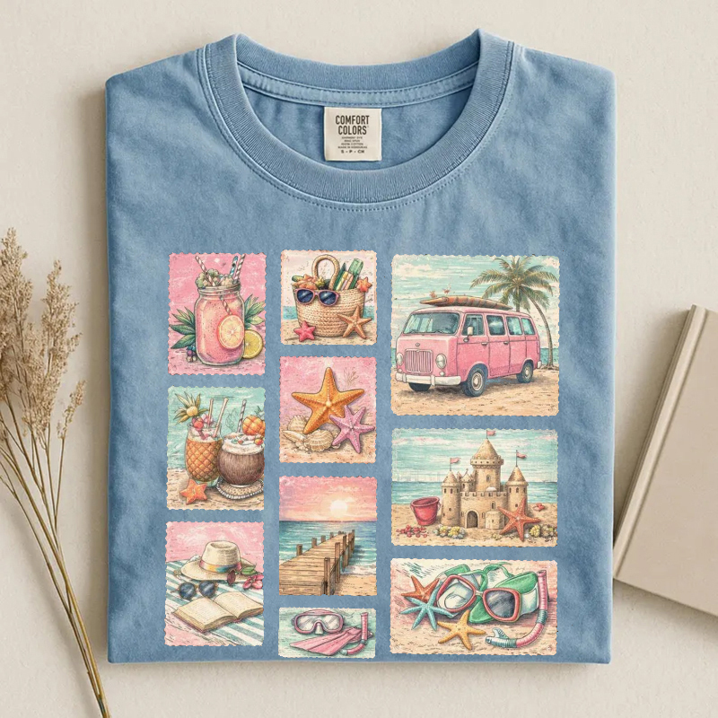 Beach Postage Stamp T-shirt