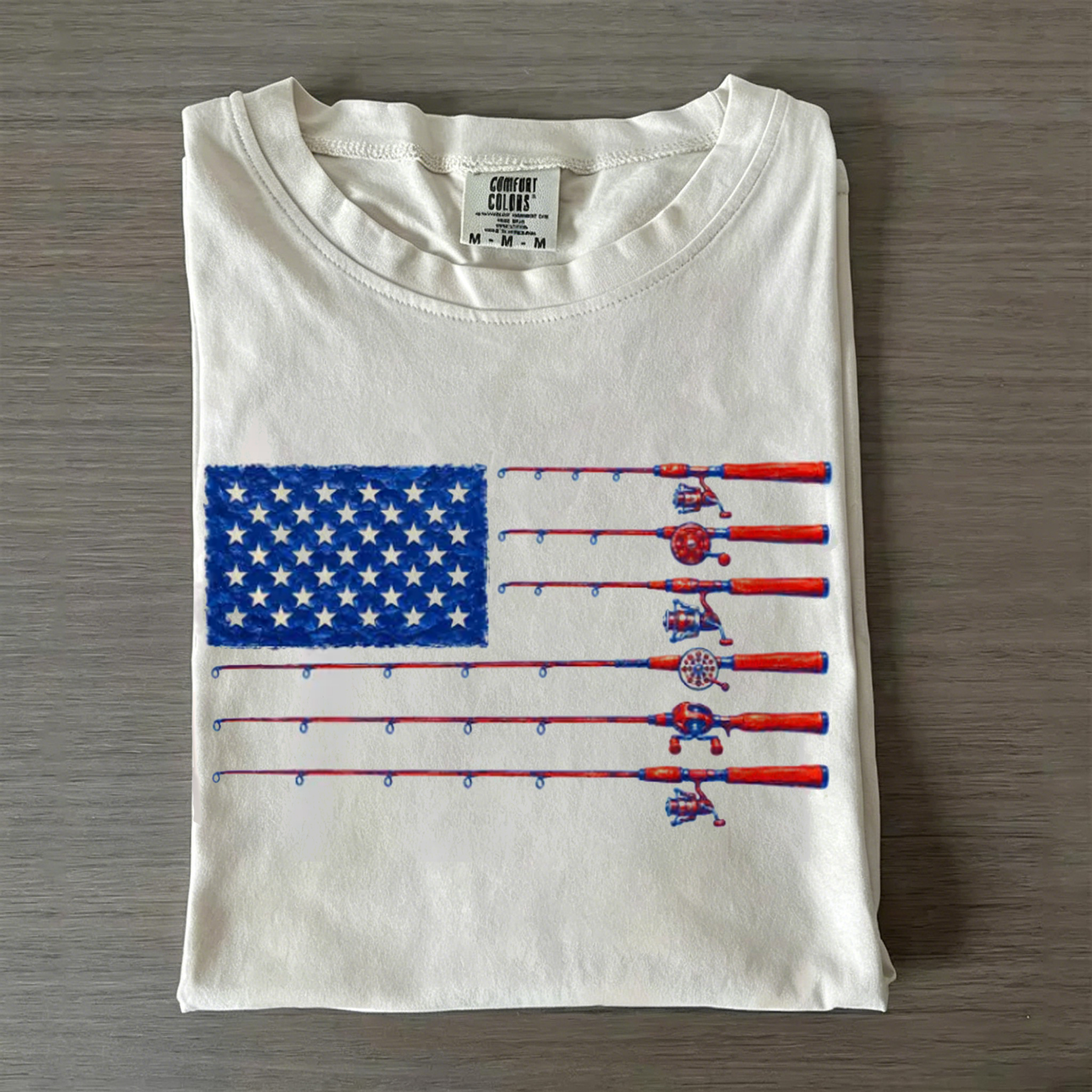 Fishing American Flag T-shirt