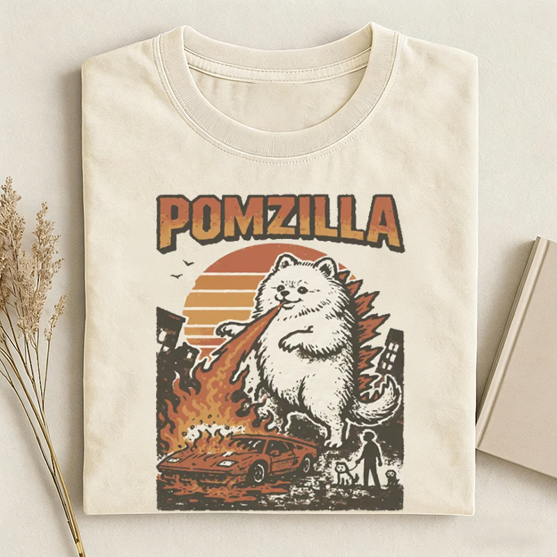 Funny Pomeranian Godzilla T-shirt