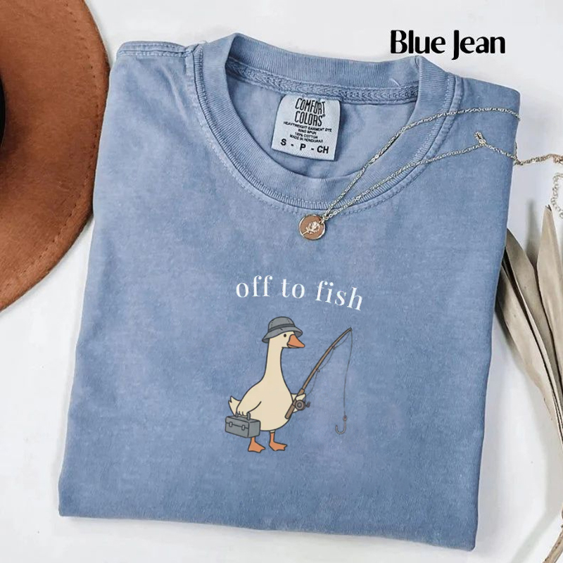 Funny Fishing Goose T-shirt
