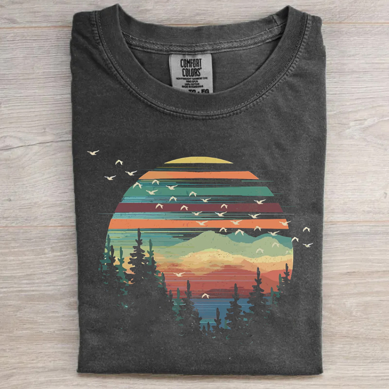 Forest Sunset Camping T-shirt