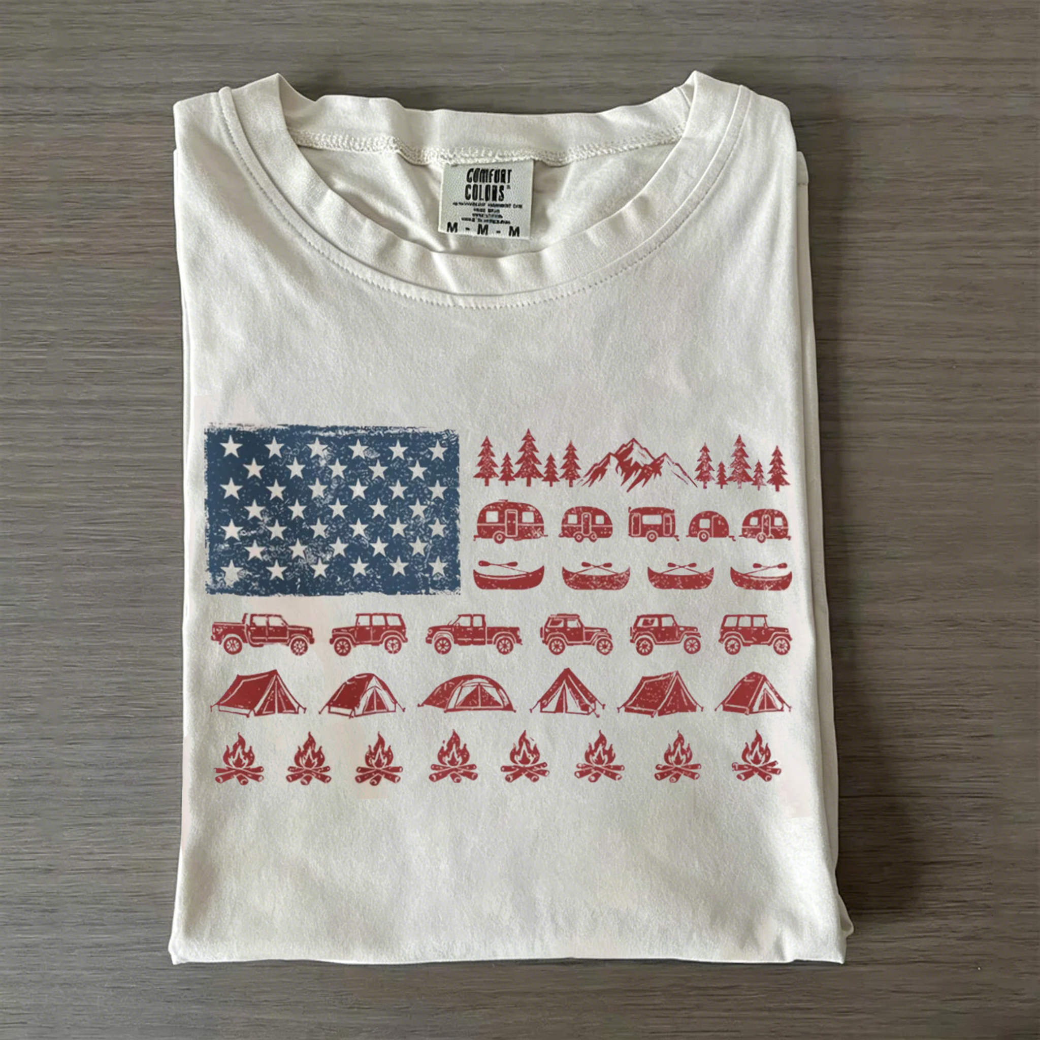 Patriotic Camping Flag T-shirt