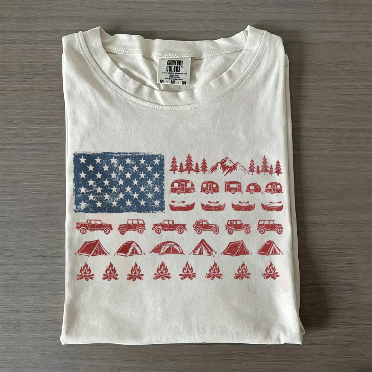 Patriotic Camping Flag T-shirt
