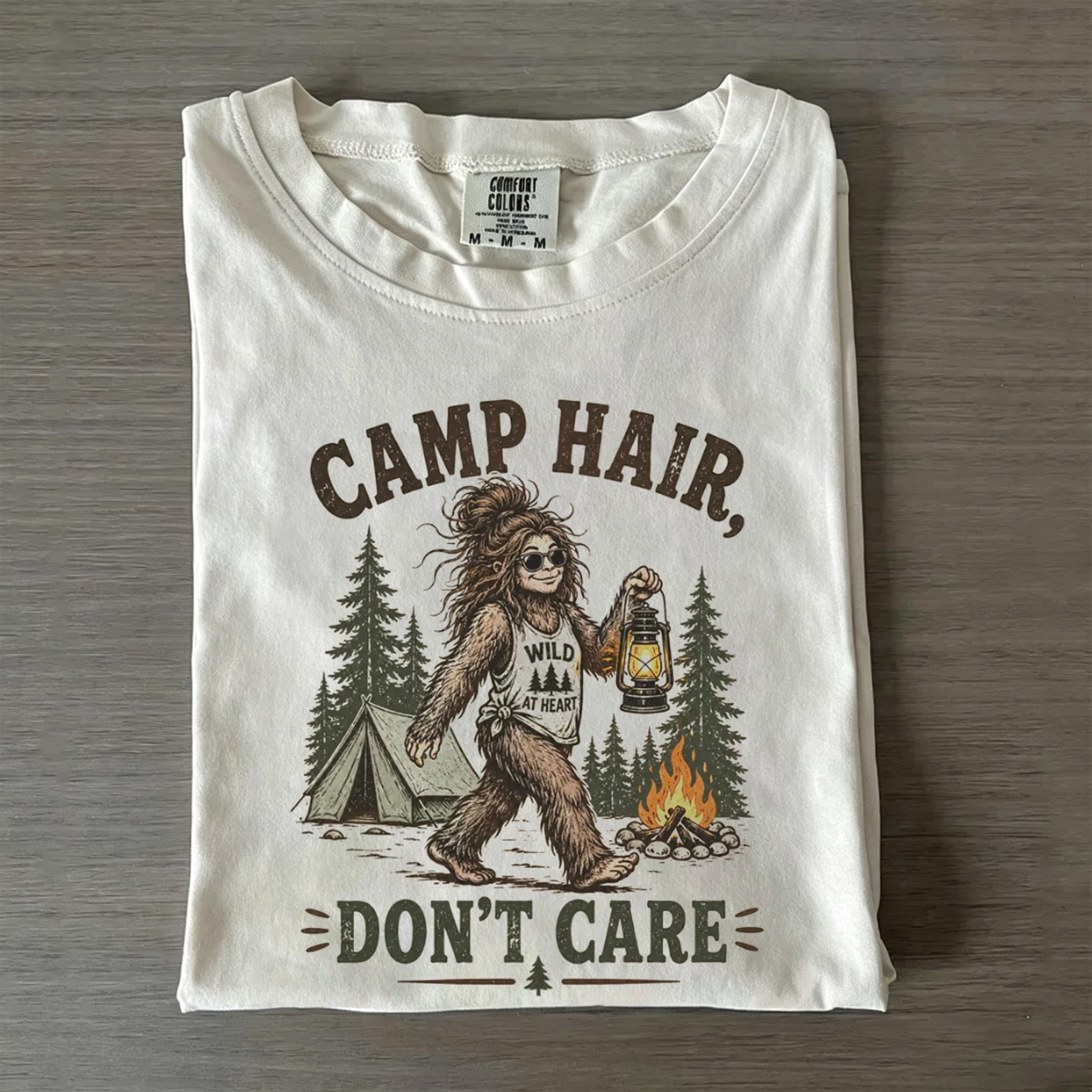 Funny Bigfoot Camping T-shirt