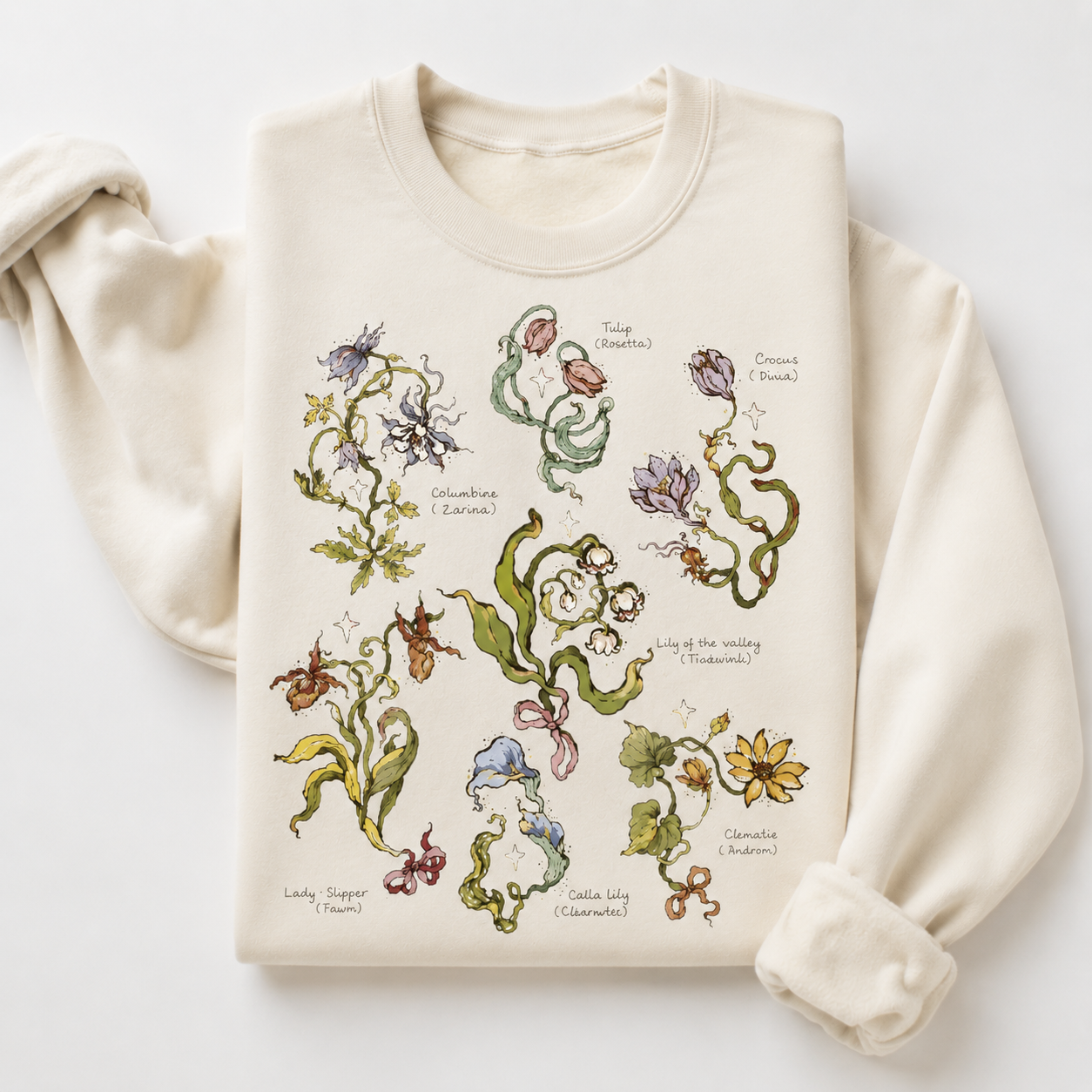 Calla Lily Tinkerbell Fairy Floral Sweatshirt