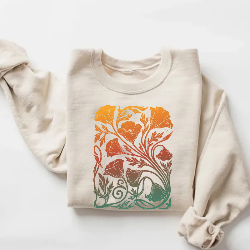 Poppies Flower Sweatshirt