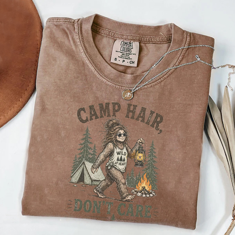 Funny Bigfoot Camping T-shirt