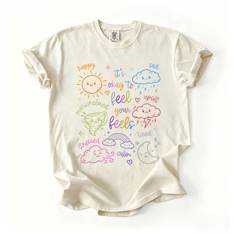 Inspirational Feel Your Feels Weather Doodle T-shirt