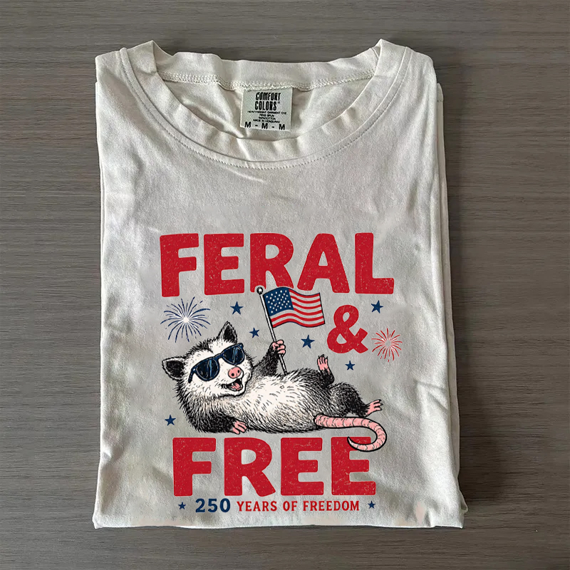 Feral & Free Funny Possum T-shirt