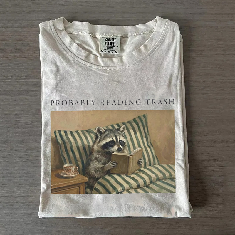 Probably Reading Trash Racoon T-shirt