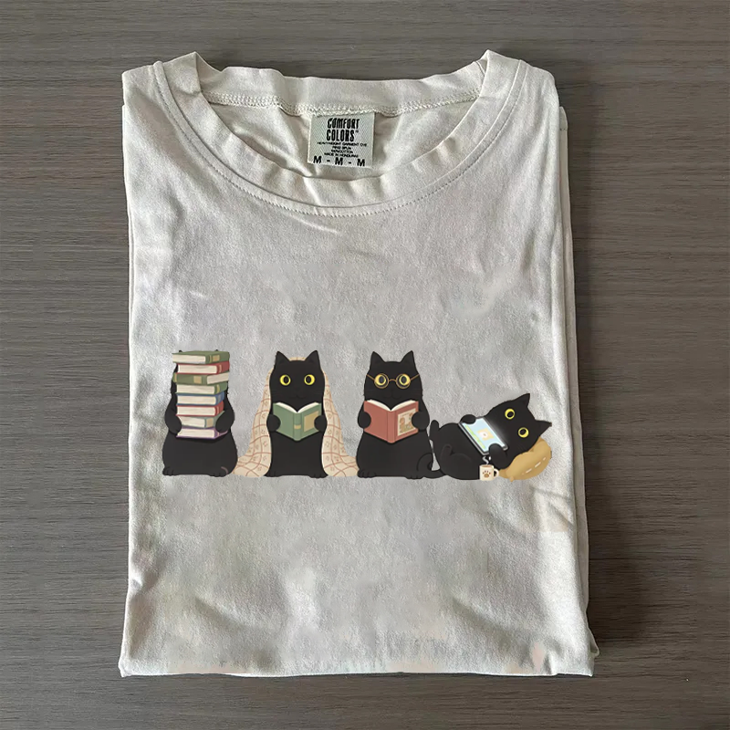 Black Cats Reading T-shirt
