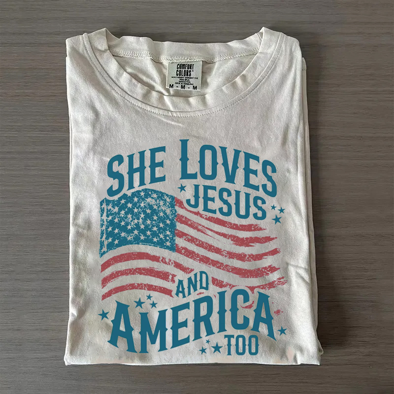 She Loves Jesus and America Too T-shirt