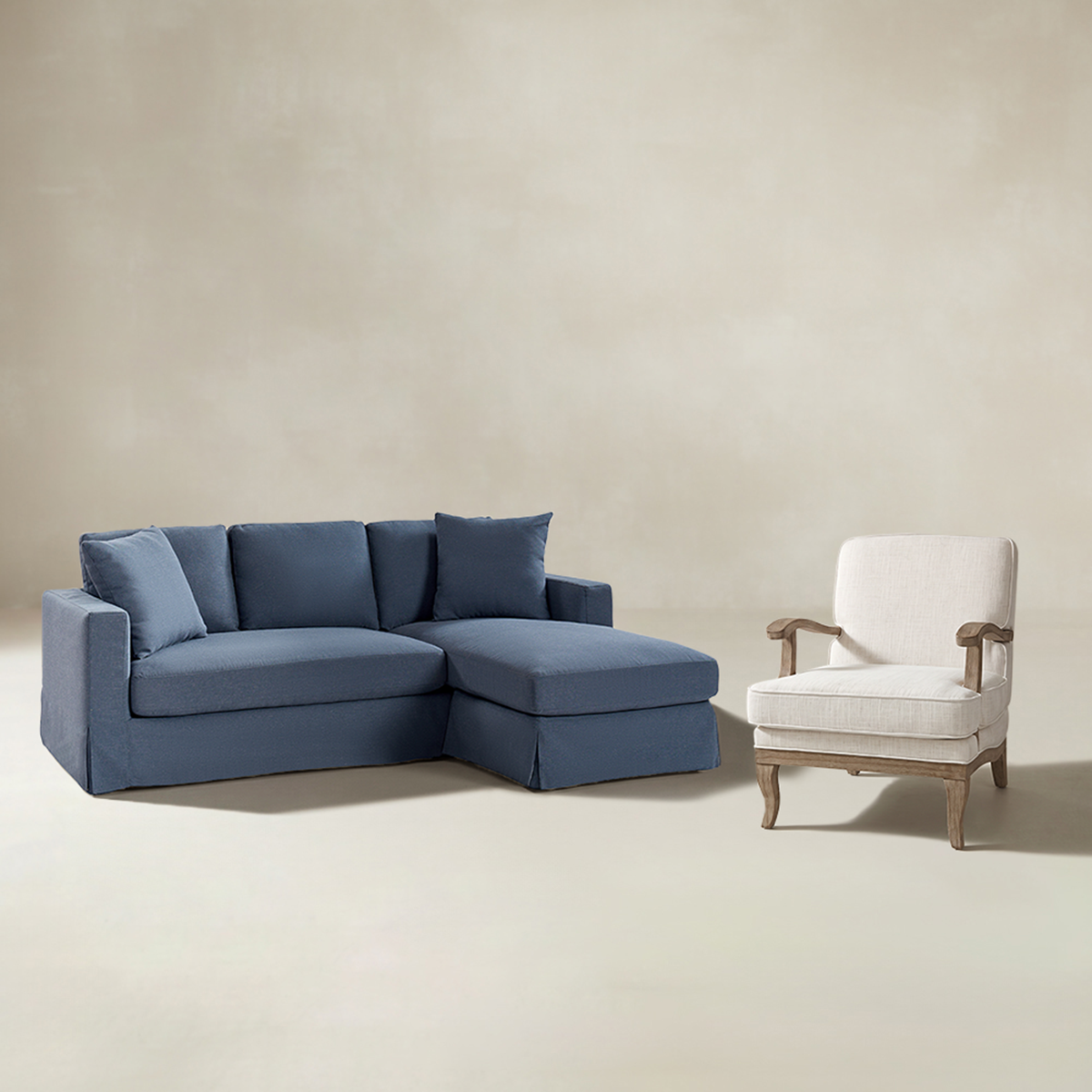 Hadley 2-Piece Living Room Set With Corner sofa And Armchair