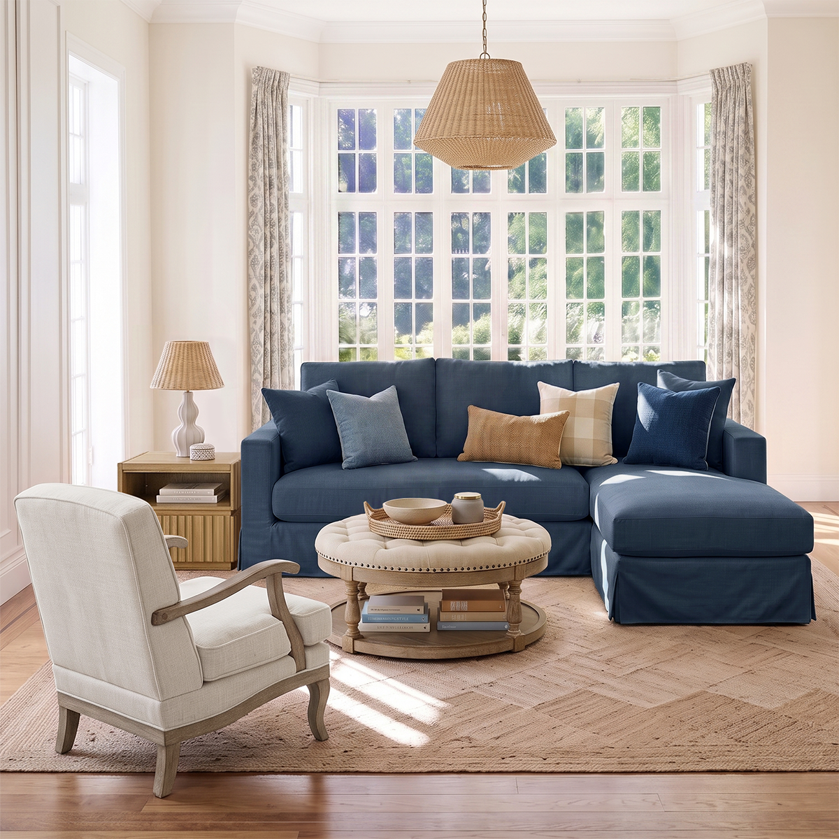 Hadley 2-Piece Living Room Set With Corner sofa And Armchair