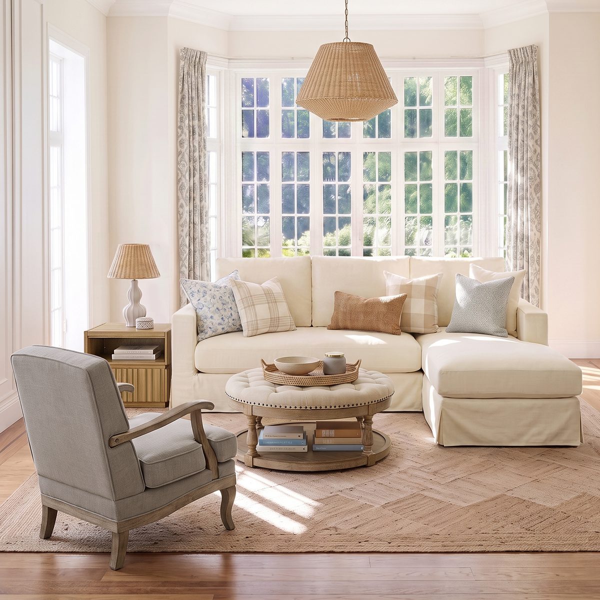 Hadley 2-Piece Living Room Set With Corner sofa And Armchair