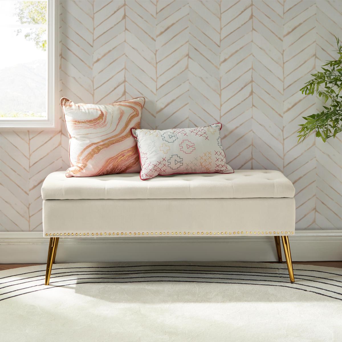 Lenore Upholstered Storage Bench - HULALA HOME