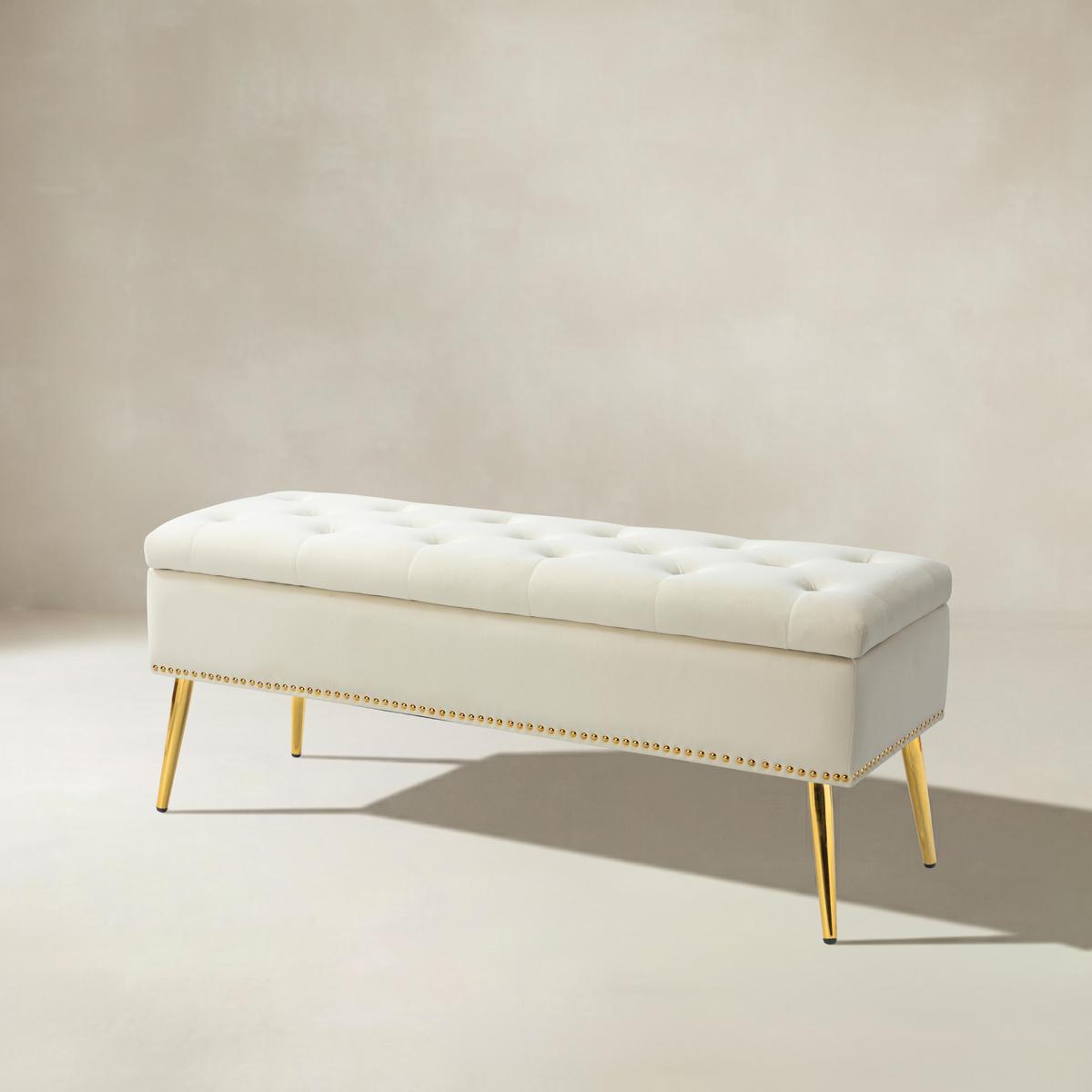 Lenore Upholstered Storage Bench - HULALA HOME