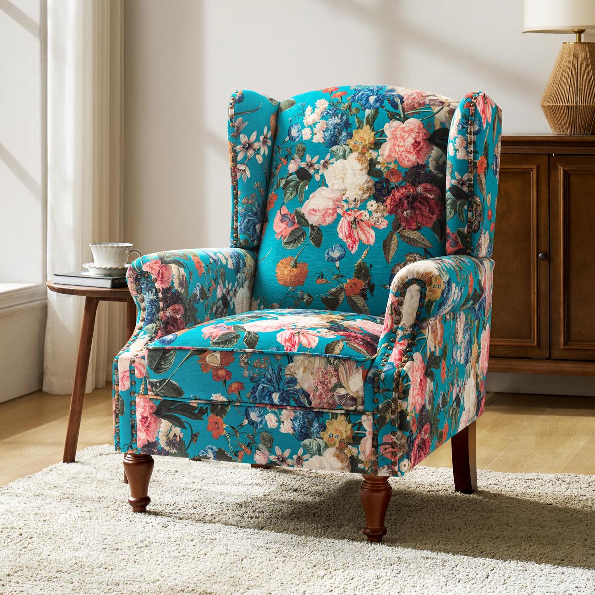 Felix Wingback Armchair with Sturdy Spindle Legs