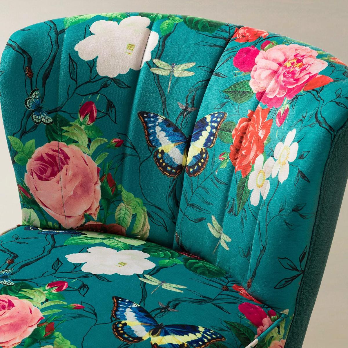 Coraline Elegant Comfort in a Wingback Floral Accent Chair