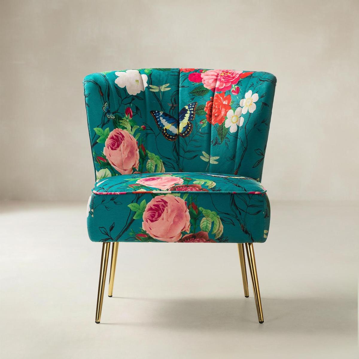 Coraline Elegant Comfort in a Wingback Floral Accent Chair