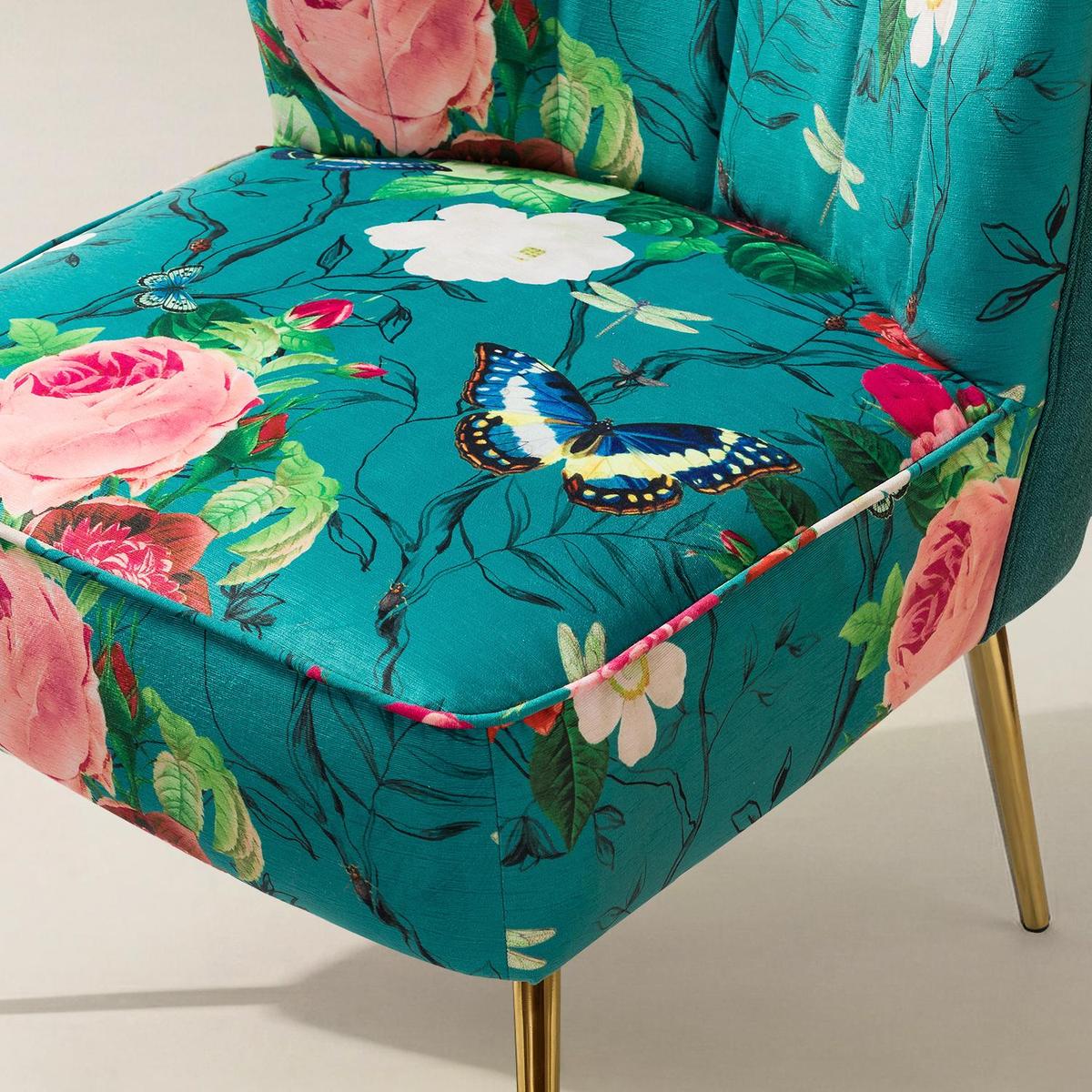 Coraline Elegant Comfort in a Wingback Floral Accent Chair