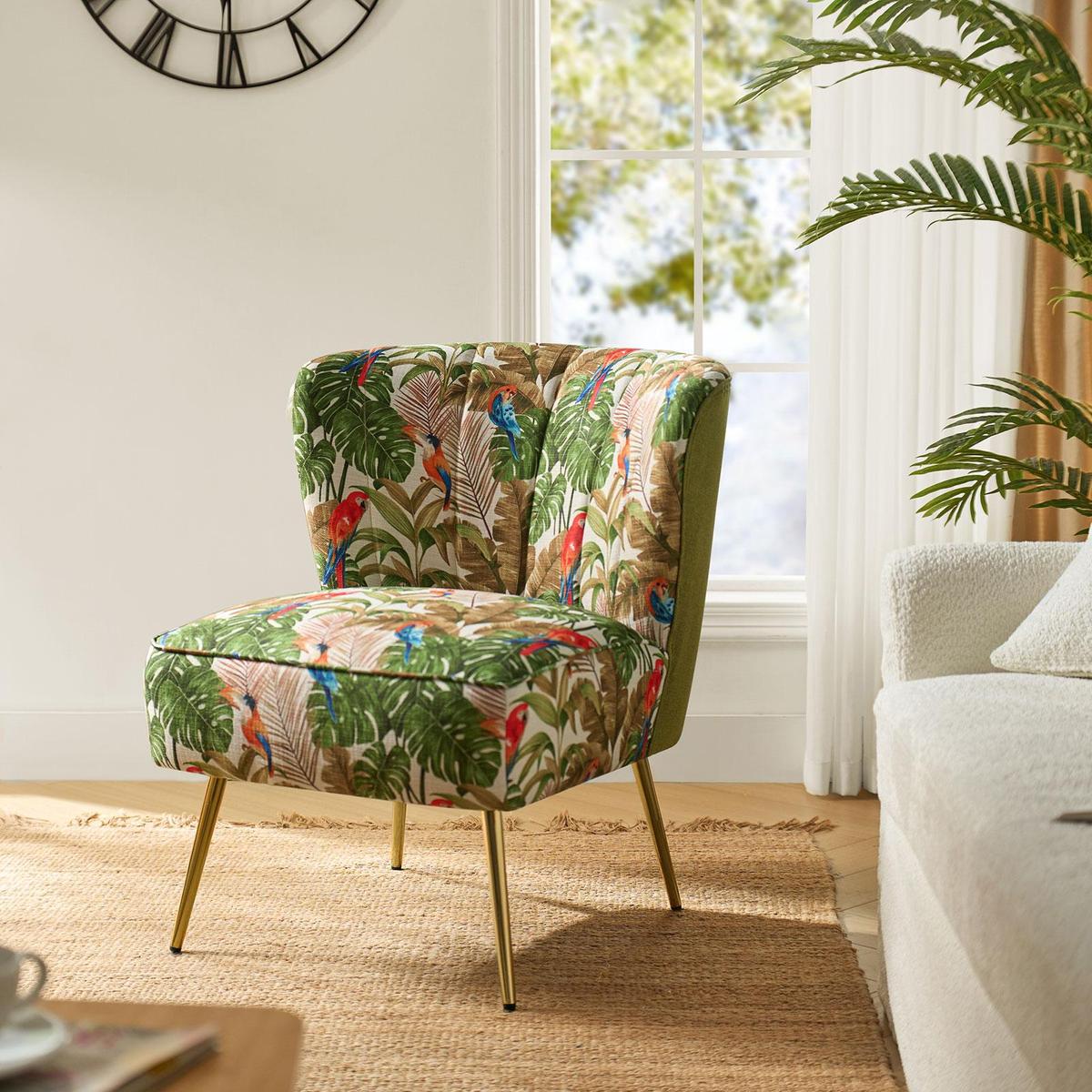 Coraline Elegant Comfort in a Wingback Floral Accent Chair
