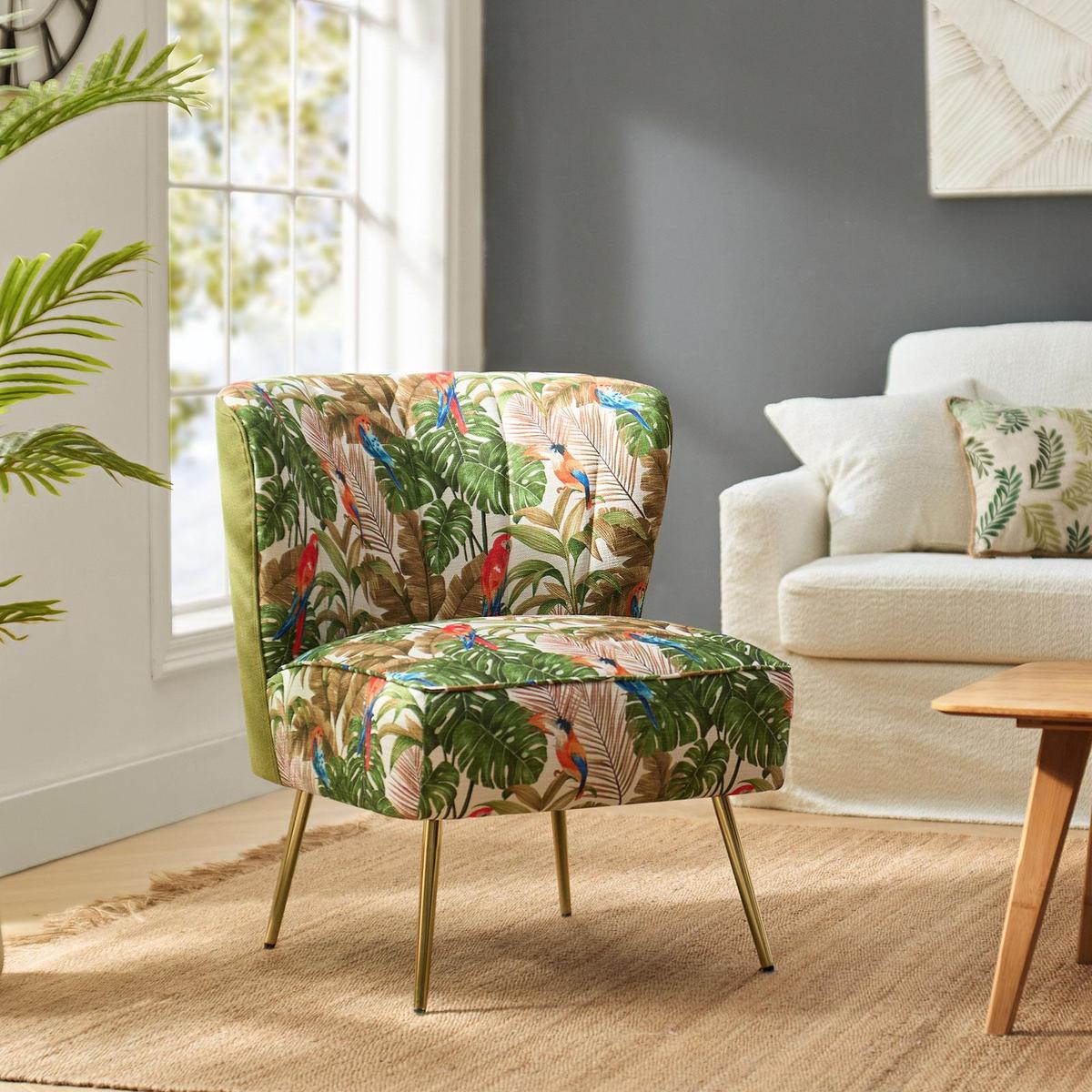 Coraline Elegant Comfort in a Wingback Floral Accent Chair