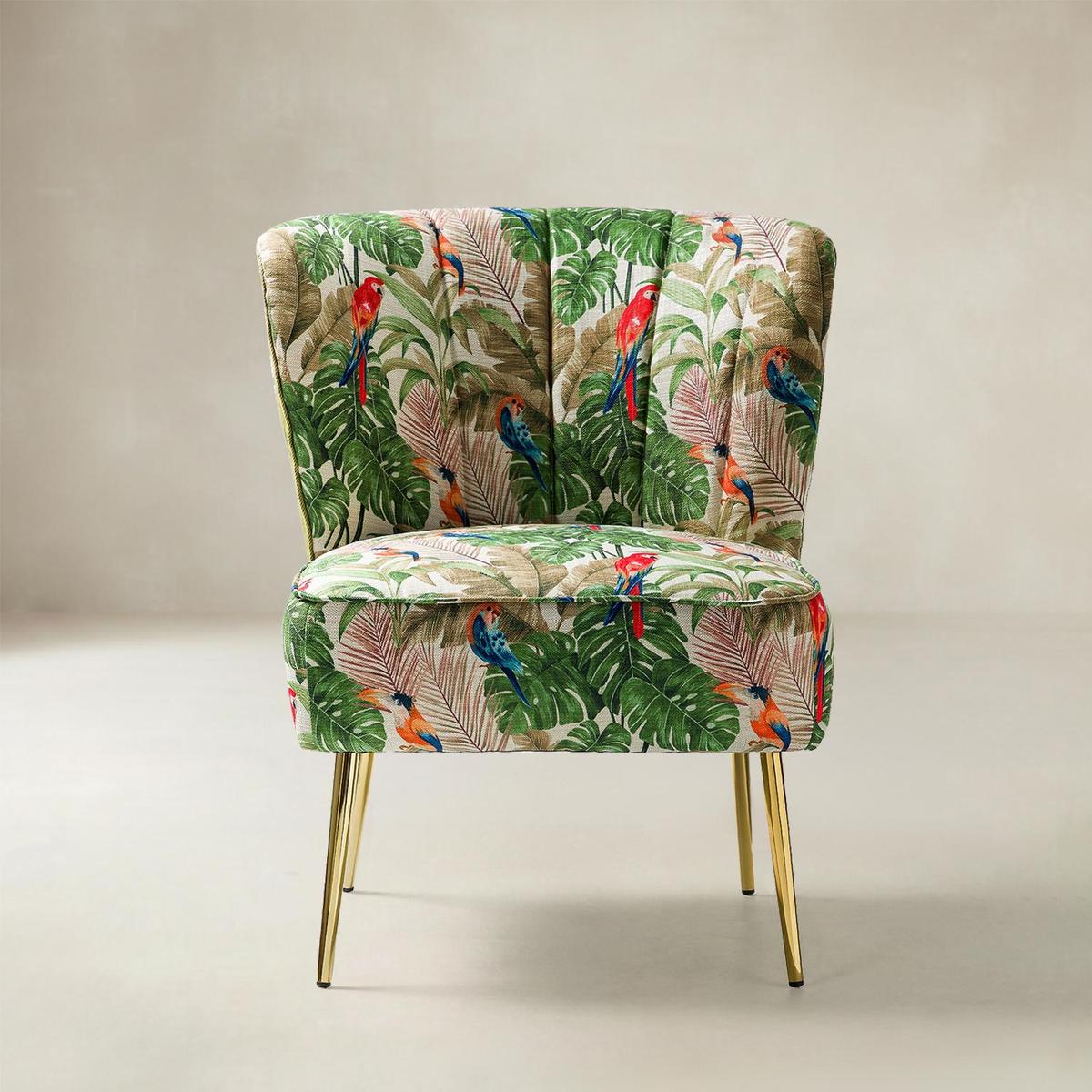 Coraline Elegant Comfort in a Wingback Floral Accent Chair