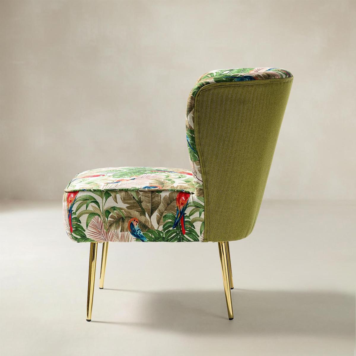 Coraline Elegant Comfort in a Wingback Floral Accent Chair