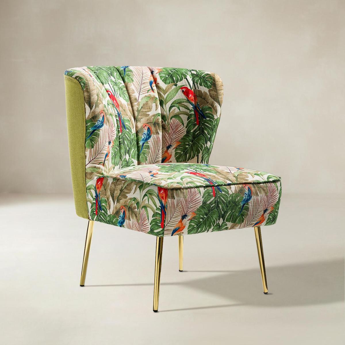 Coraline Elegant Comfort in a Wingback Floral Accent Chair