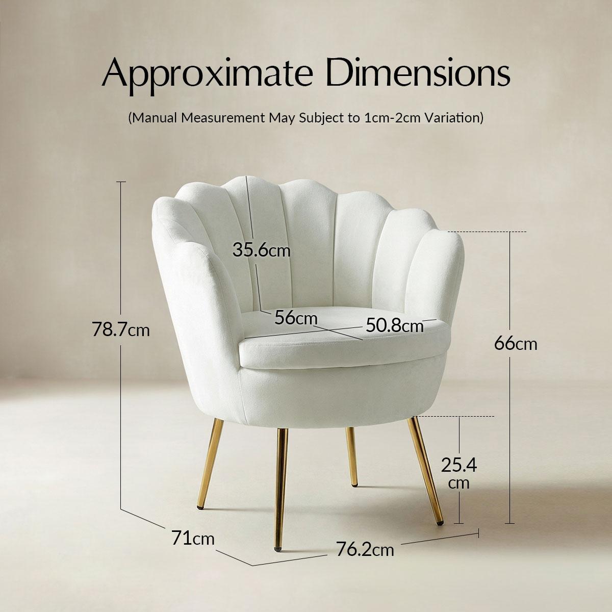 Evelia Velvet Scalloped Barrel Chair with Shell Shaped Back