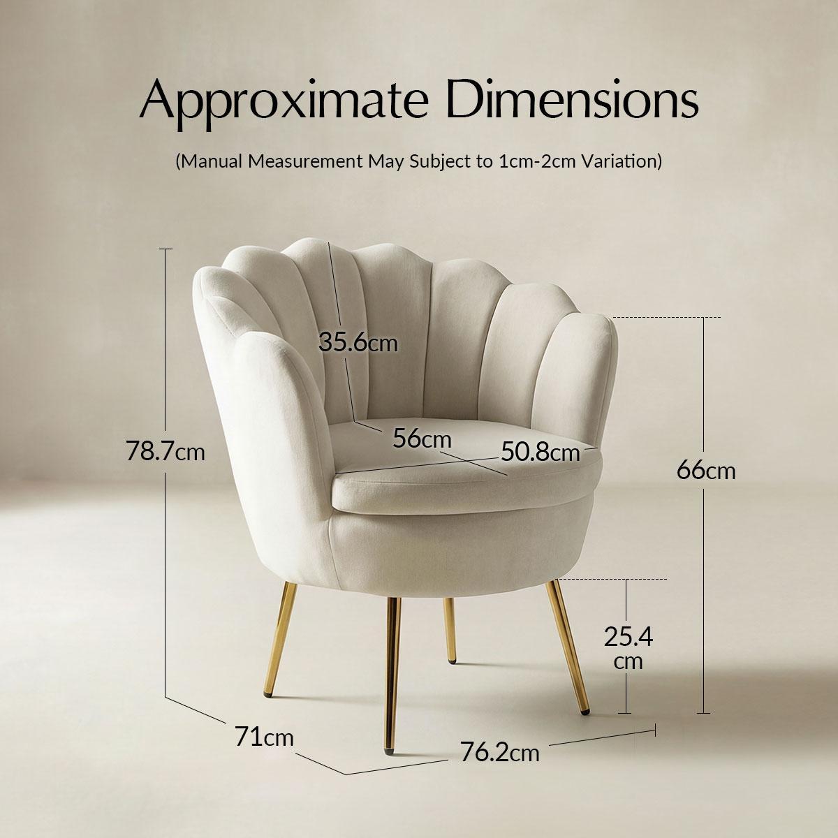 Evelia Velvet Scalloped Barrel Chair with Shell Shaped Back