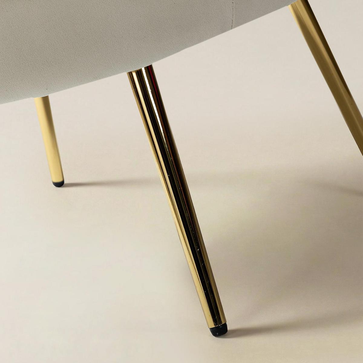 Evelia Velvet Scalloped Barrel Chair with Shell Shaped Back