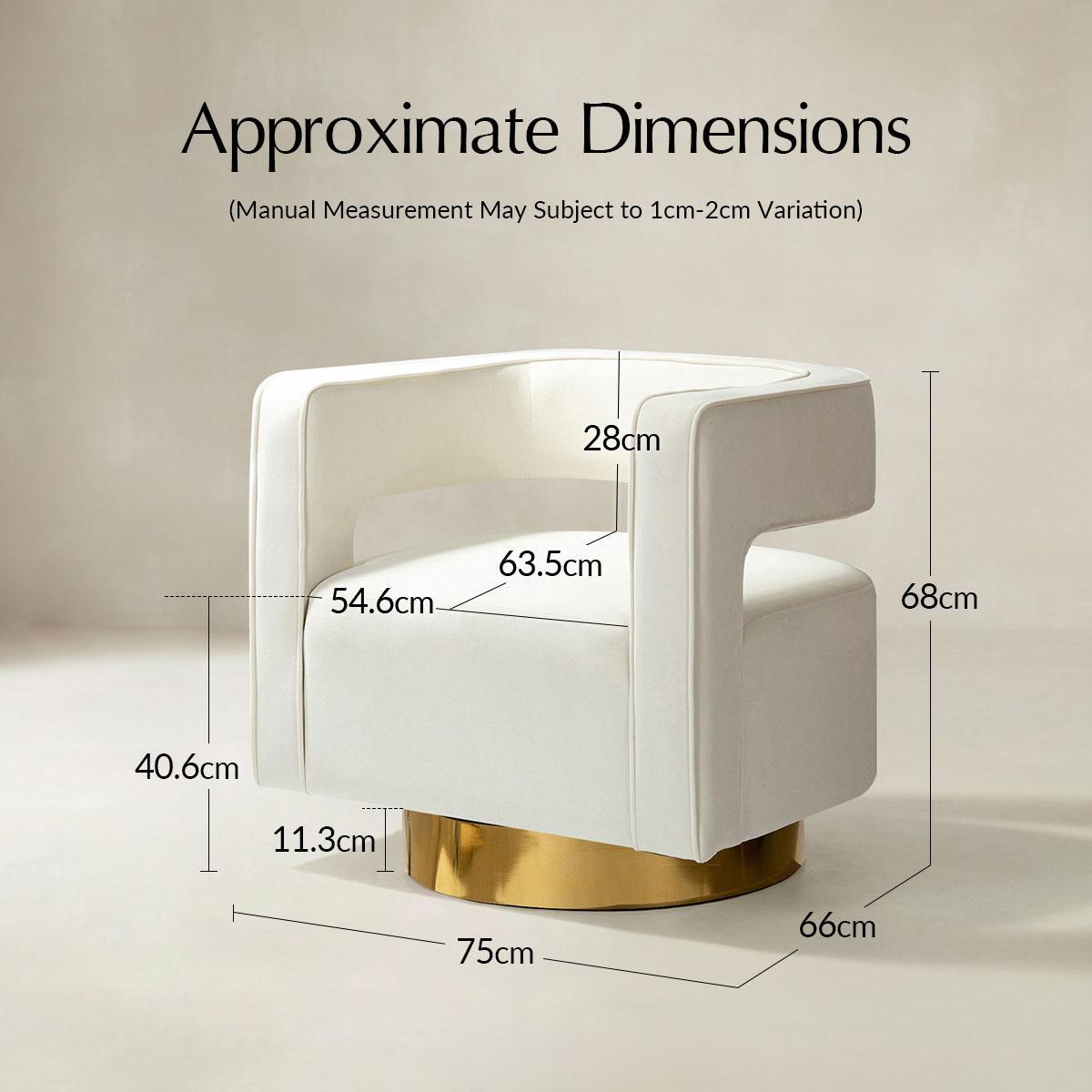 Agata Modern Velvet Swivel Barrel Armchair with 3D Curved Open Back