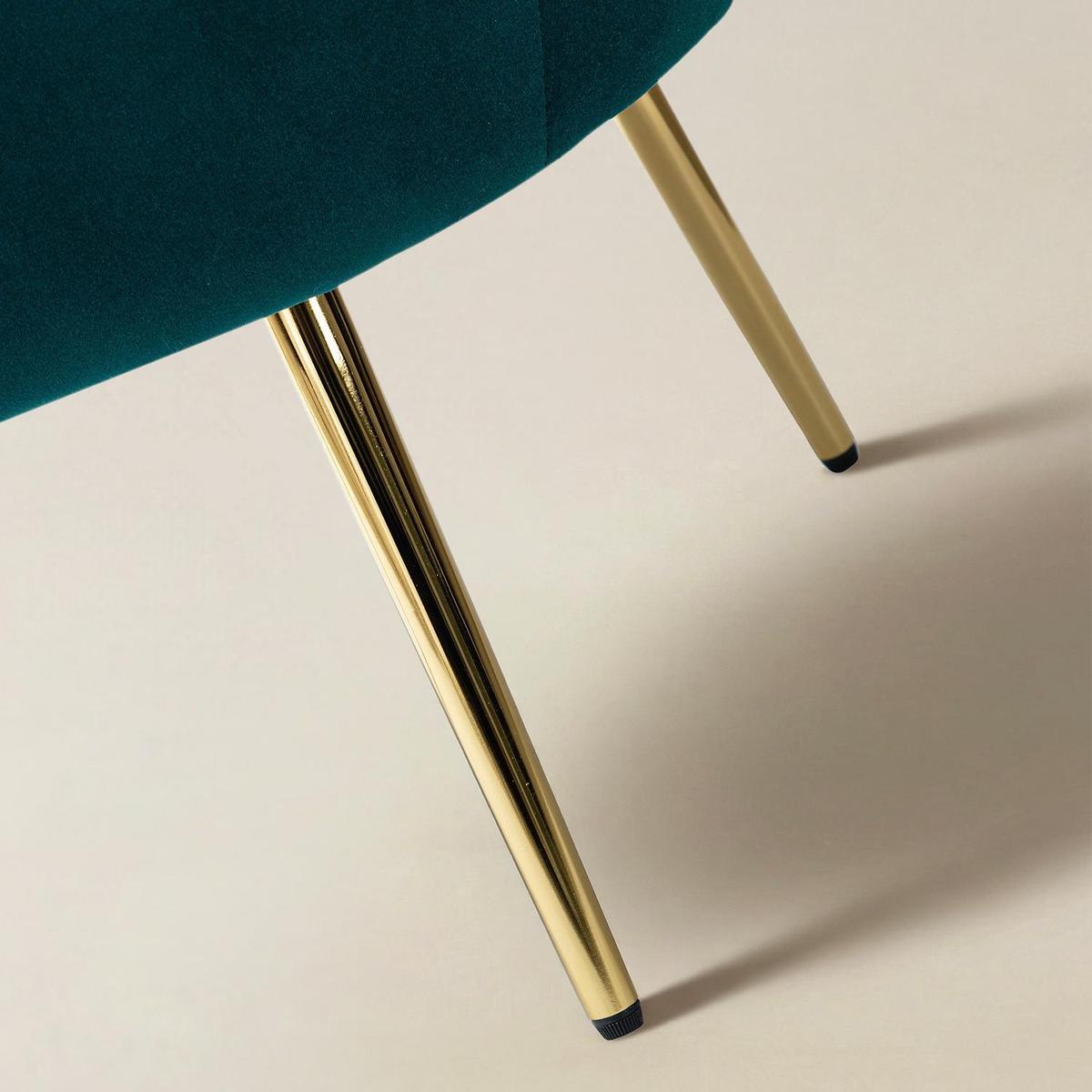 Evelia Velvet Scalloped Barrel Chair with Shell Shaped Back